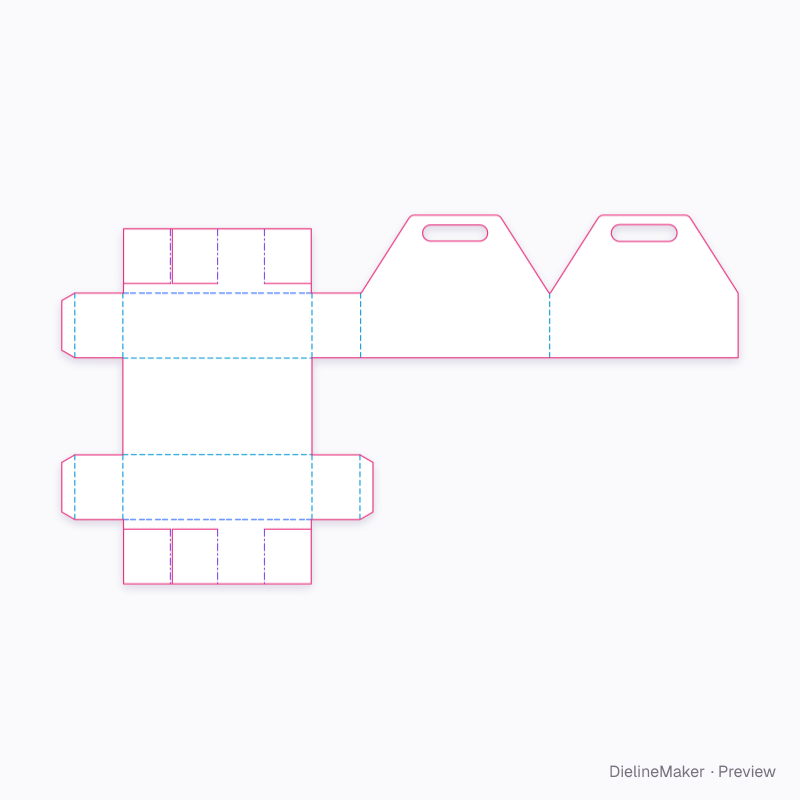 Eight small juice bottles carrier — Bottle carrier flat dieline