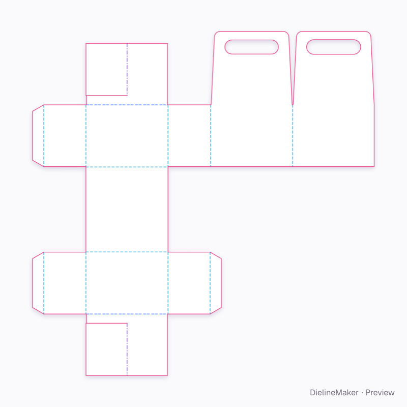 Four sauce bottles carrier — Bottle carrier flat dieline
