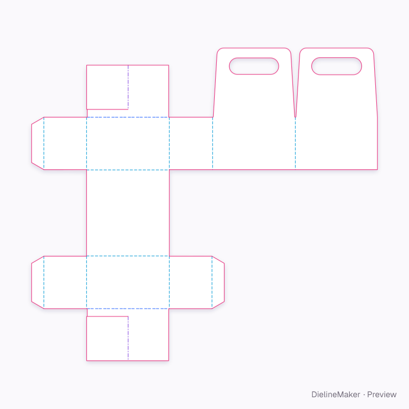 Four tasting bottles carrier — Bottle carrier flat dieline