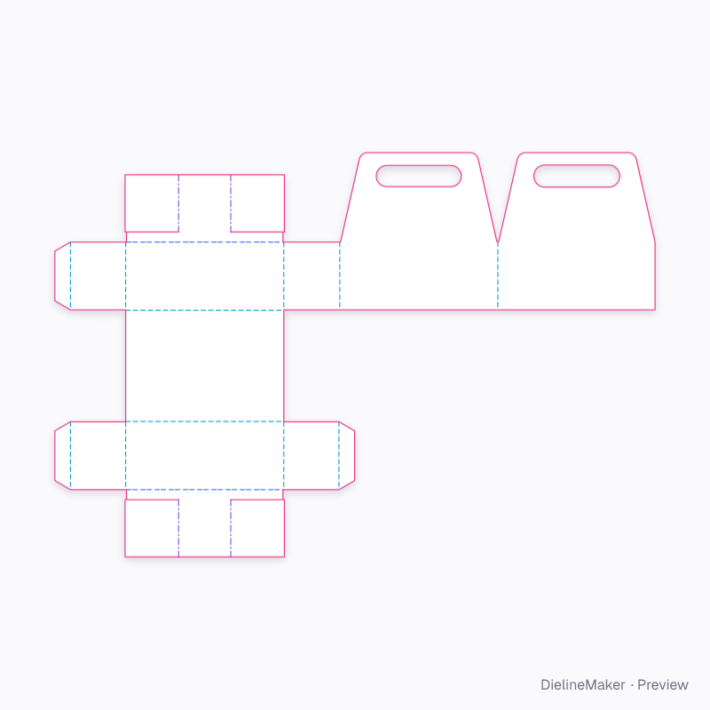 Six tasting bottles carrier — Bottle carrier flat dieline