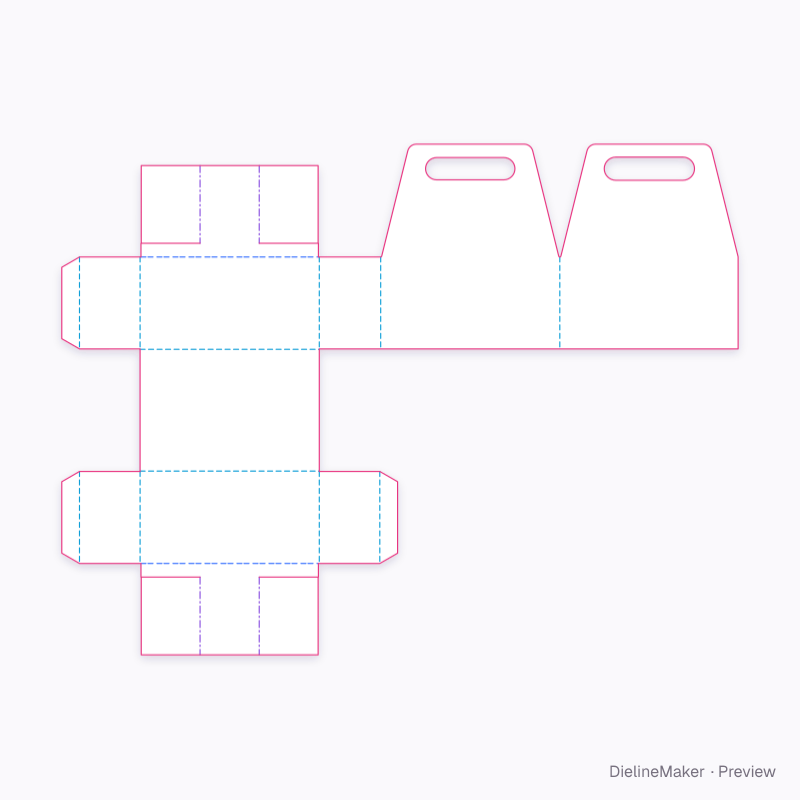 Bottle carrier flat dieline