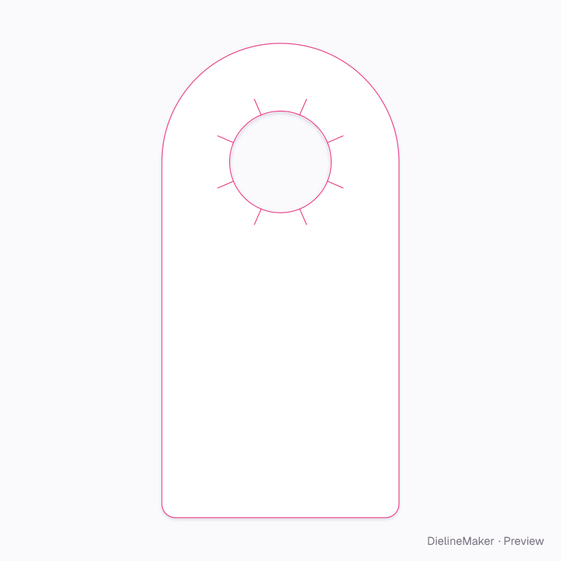 Wine neck tag flat dieline
