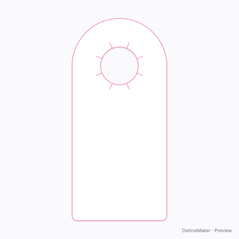 75 × 160 mm spirits neck hanger flat dieline