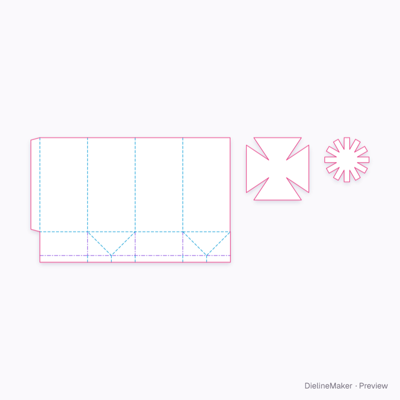 Bottle-top carton 500 ml flat dieline