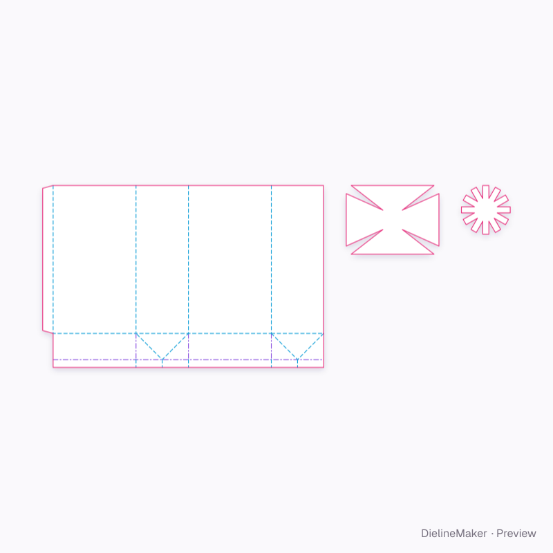 Wide bottle-top carton 1 litre flat dieline