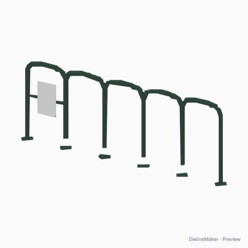 Wave bike rack with branding plate