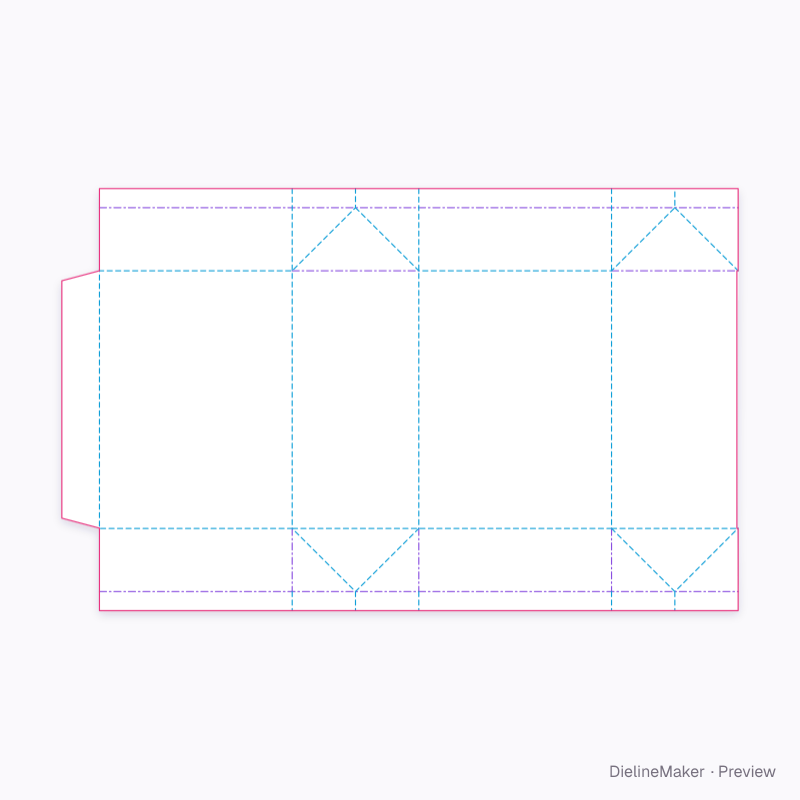 Juice box 200 ml base flat dieline