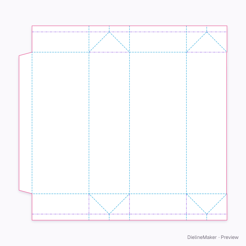 Drink carton 250 ml slim flat dieline