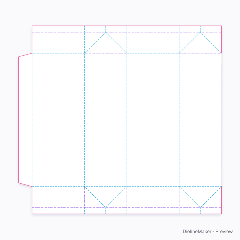 Juice box (brick carton) flat dieline