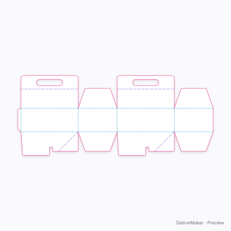 Pastry carry box flat dieline