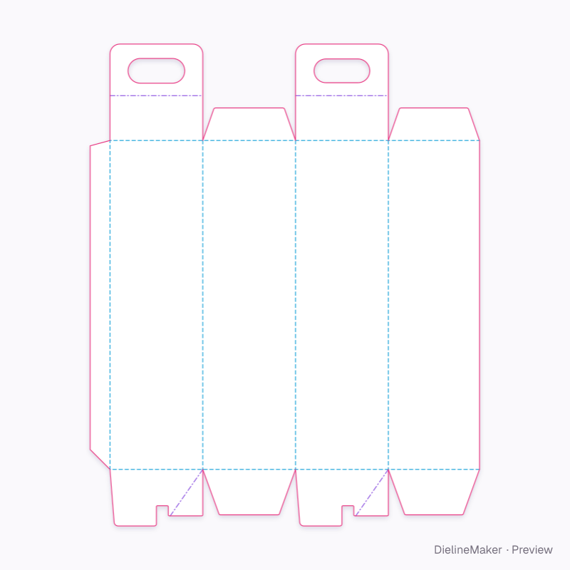Wine bottle carrier flat dieline