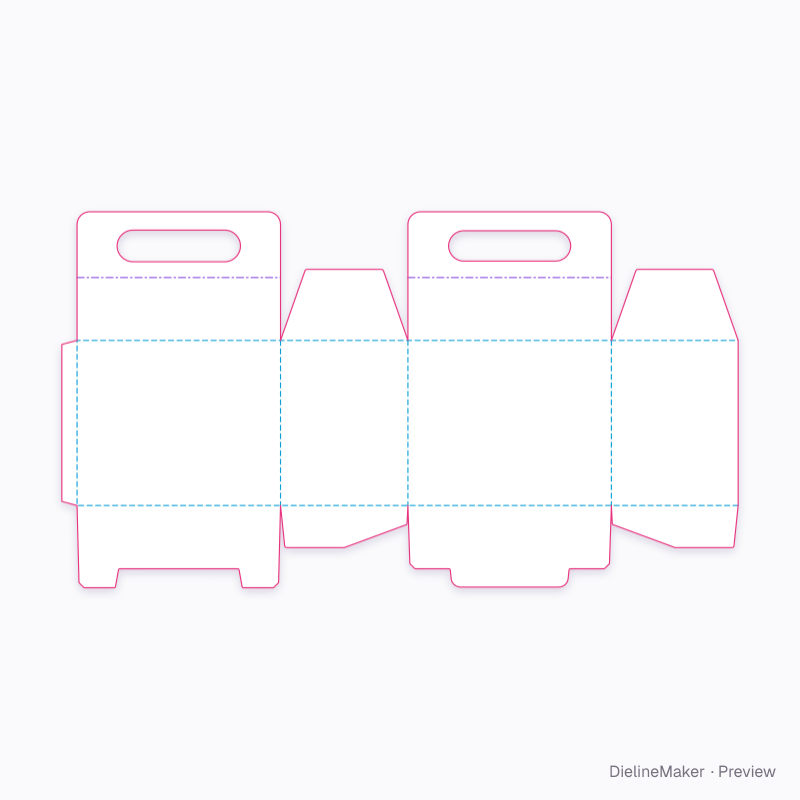 Cookie gift carry box — Briefcase box flat dieline