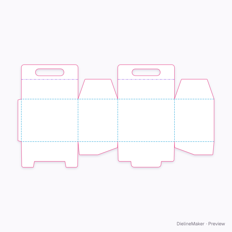Holiday treat carry box — Briefcase box flat dieline