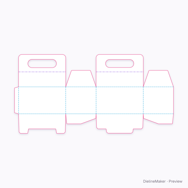 Party snack carry box — Briefcase box flat dieline