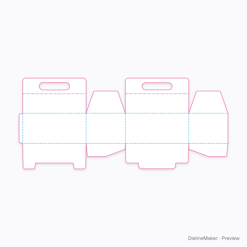Pastry carry box — Briefcase box flat dieline