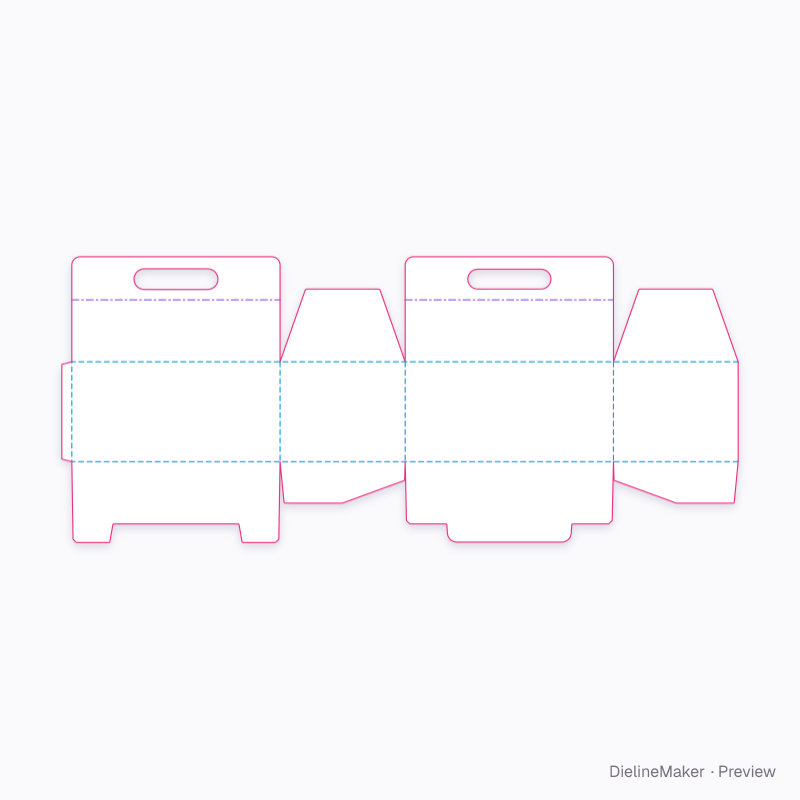 Picnic carry box — Briefcase box flat dieline