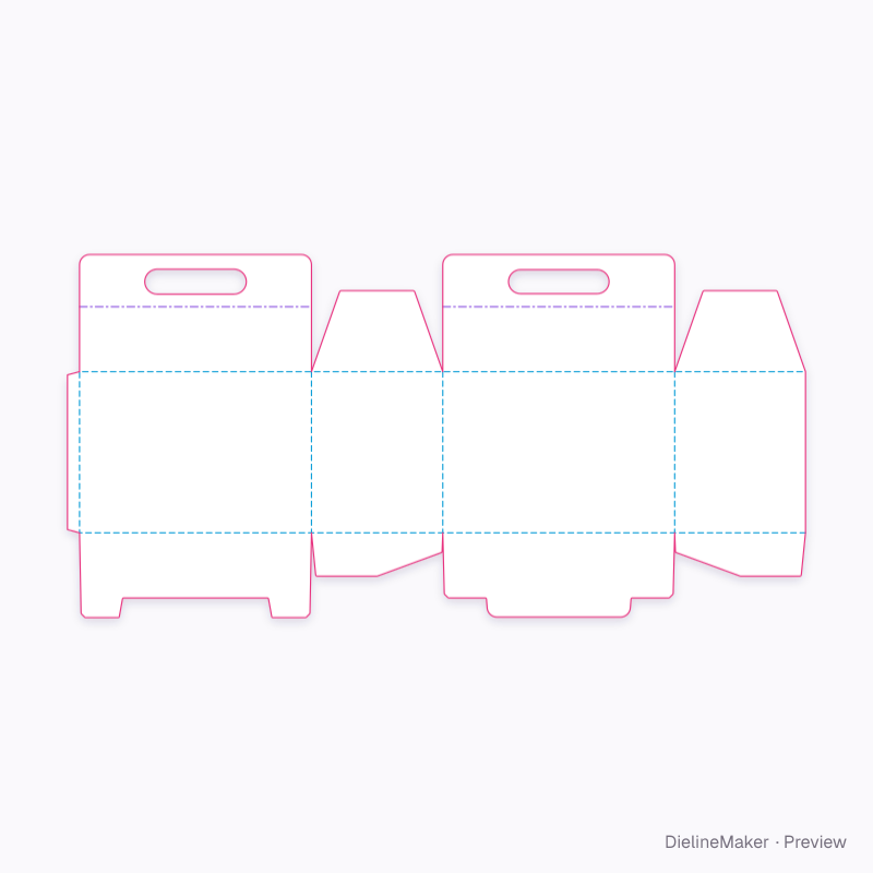 Welcome gift carry box — Briefcase box flat dieline