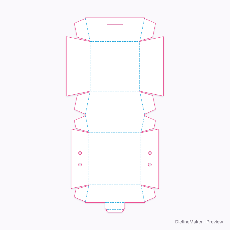 Burger clamshell 110 mm flat dieline