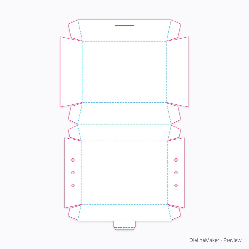 Wings clamshell flat dieline