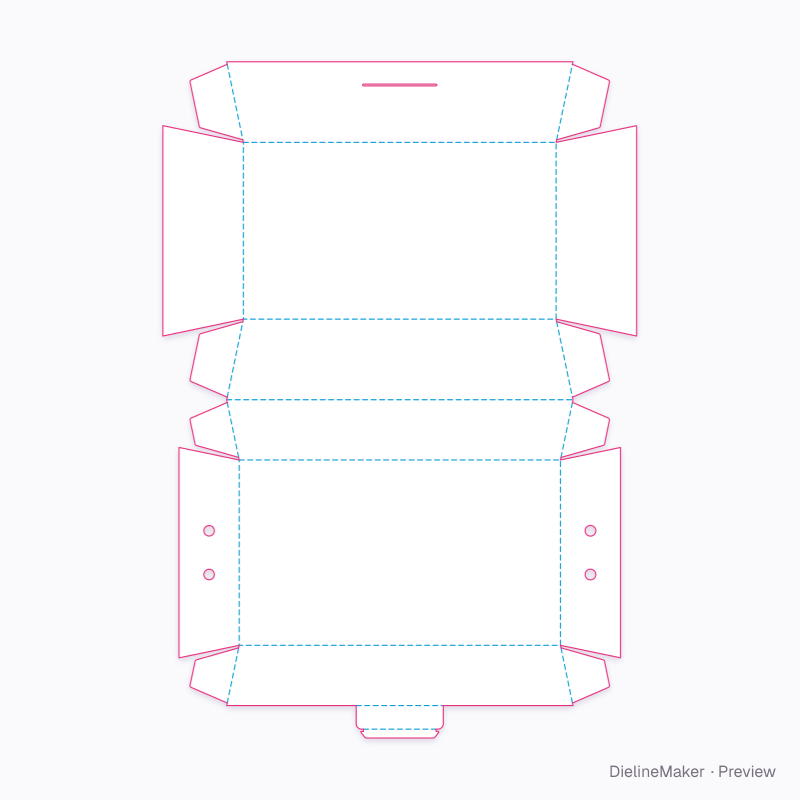 Dessert duo clamshell — Burger clamshell flat dieline