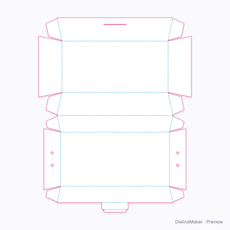 Wrap clamshell — Burger clamshell flat dieline