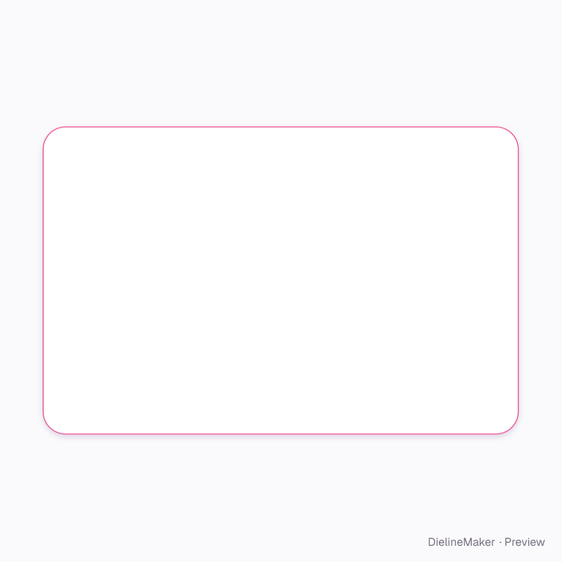 Rounded business card flat dieline