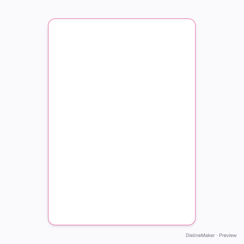 Trading card flat dieline