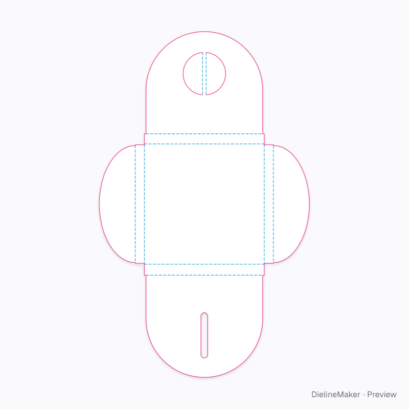 Hotel sewing kit sleeve flat dieline
