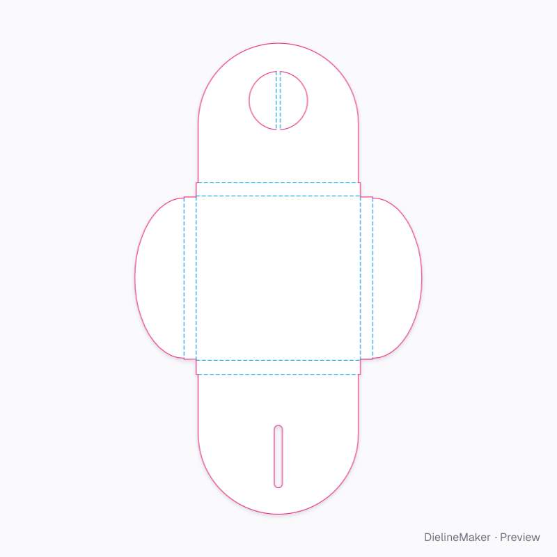 Butterfly-lock envelope sleeve flat dieline
