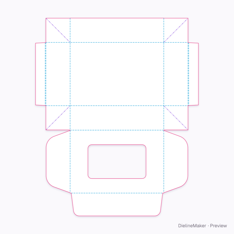 Cookie box, 6 flat dieline