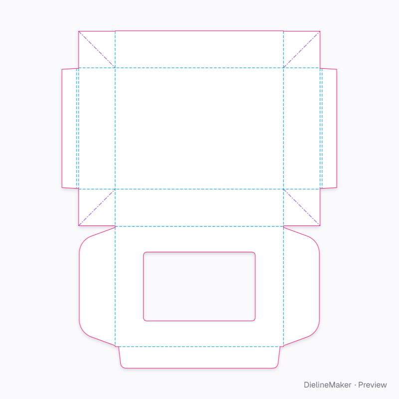 Donut box, dozen flat dieline