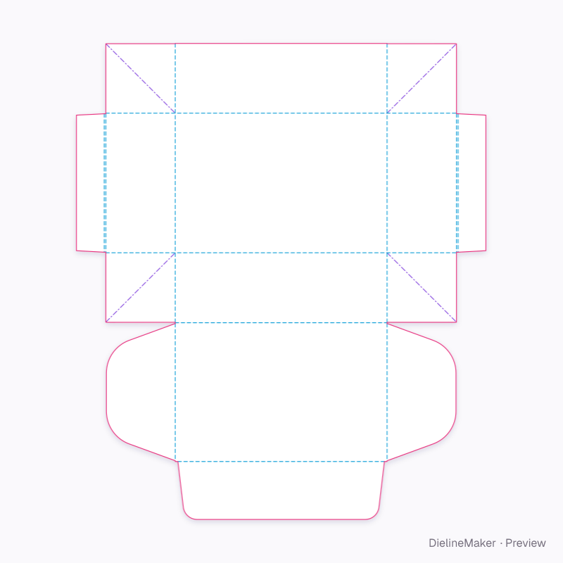Pastry box 180×120×60 flat dieline