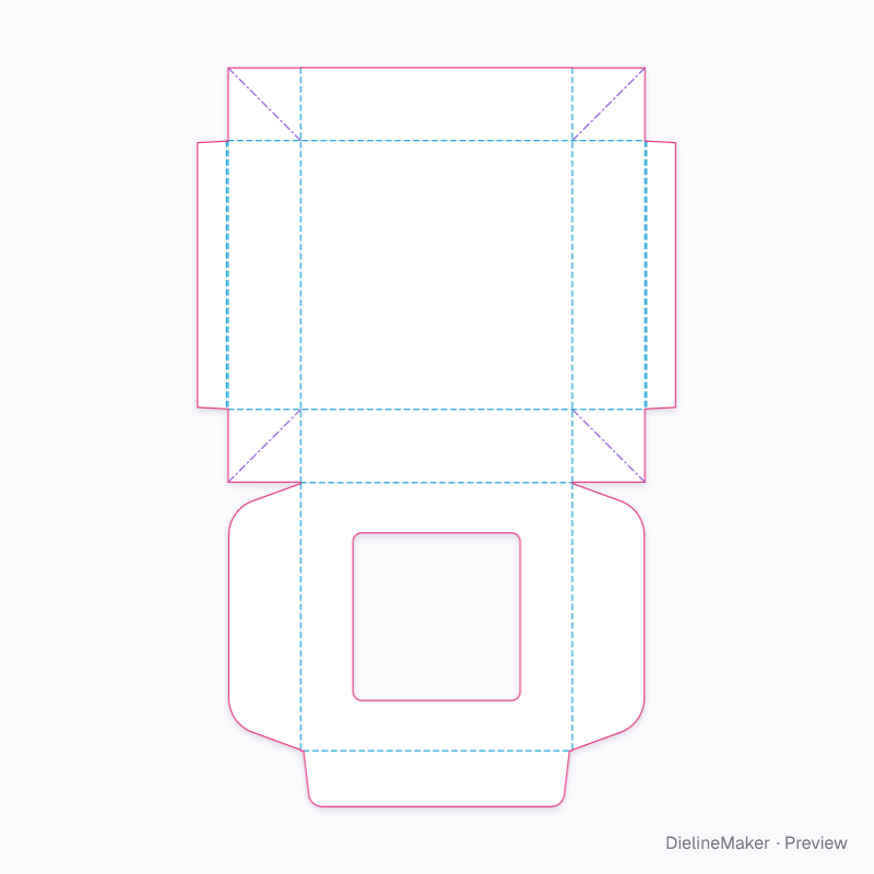 Pie box 9 in flat dieline
