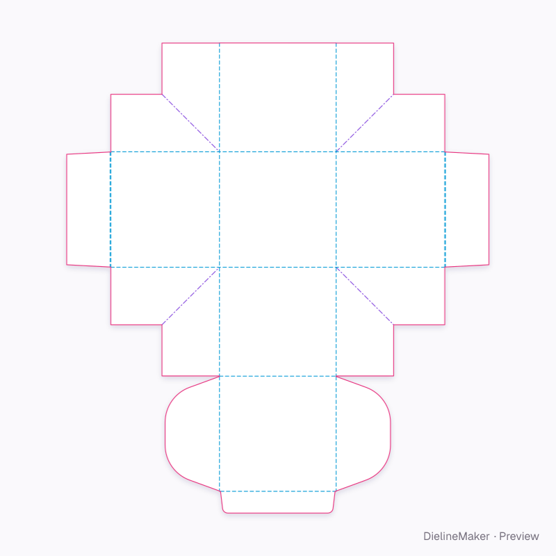 10-inch tall cake box — Cake box flat dieline