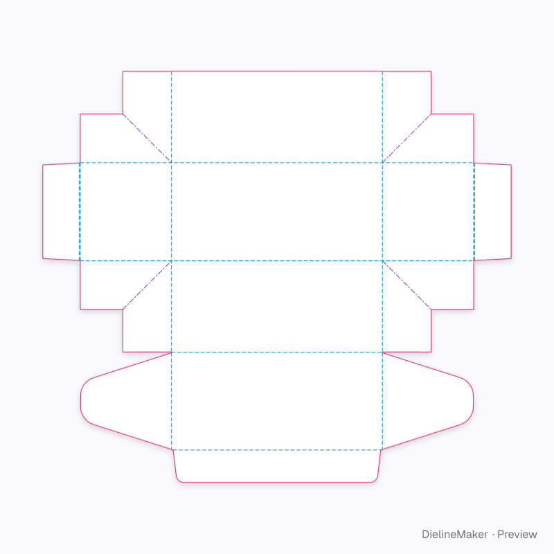 Roulade cake box — Cake box flat dieline