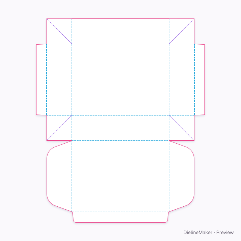 Large sheet cake box — Cake box flat dieline