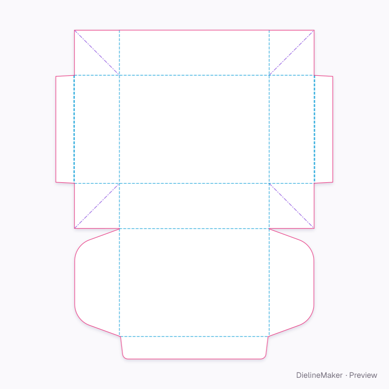 Small sheet cake box — Cake box flat dieline