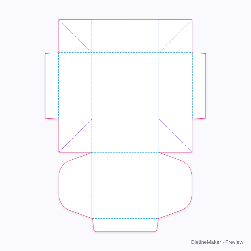 Cake box flat dieline