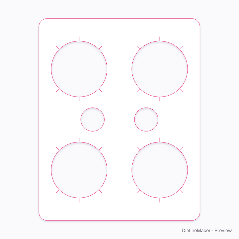 Four-can paperboard collar flat dieline
