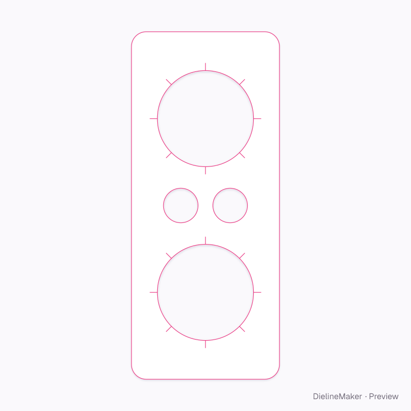 Twin-can paperboard collar flat dieline