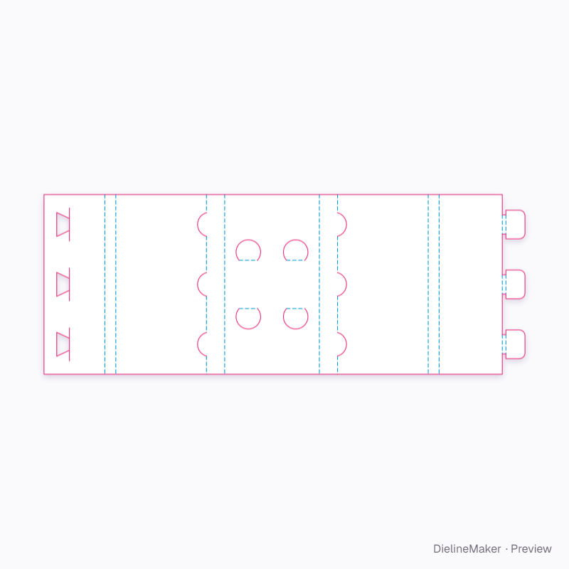 6-can self-locking wrap 3×2 198×132×122 flat dieline
