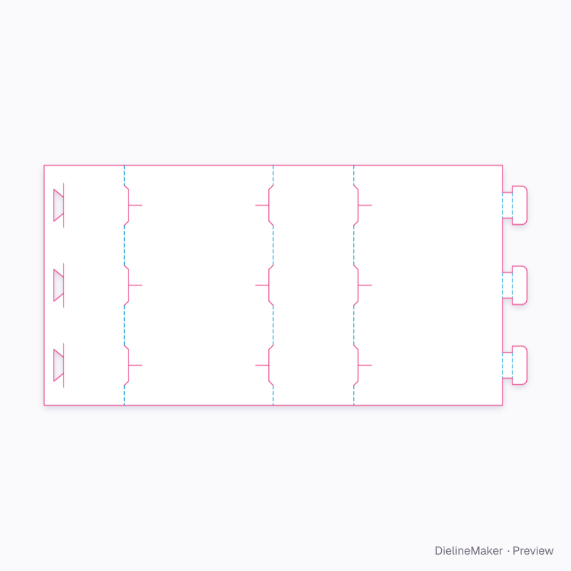 3-can self-locking wrap 198×66×122 flat dieline
