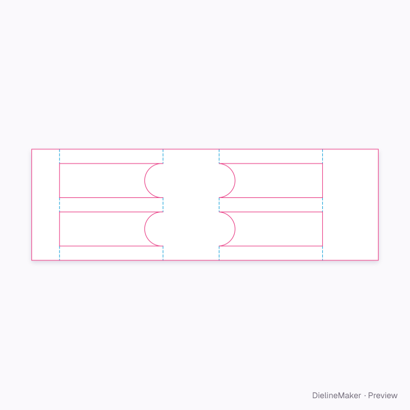 2-can open-side wrap 132×66×122 flat dieline