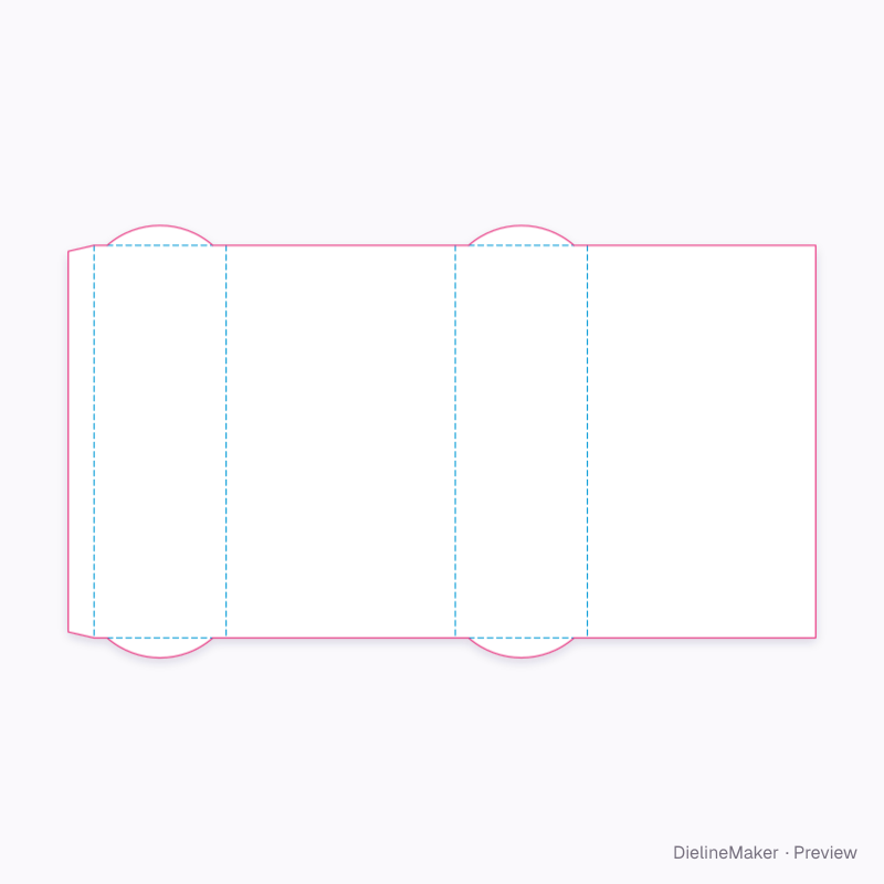 3-can end-tab wrap 198×66×115 flat dieline
