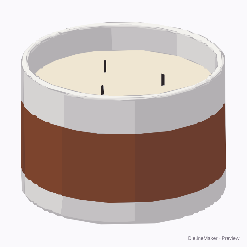 Three-wick candle bowl