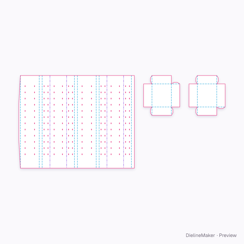 I-beam peg-hook display flat dieline
