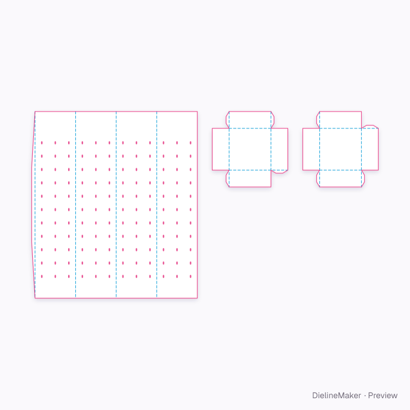 Capped peg-hook column display flat dieline