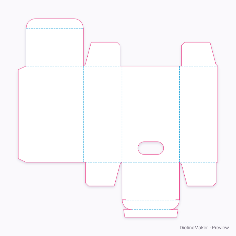 Catch-bottom tuck carton flat dieline