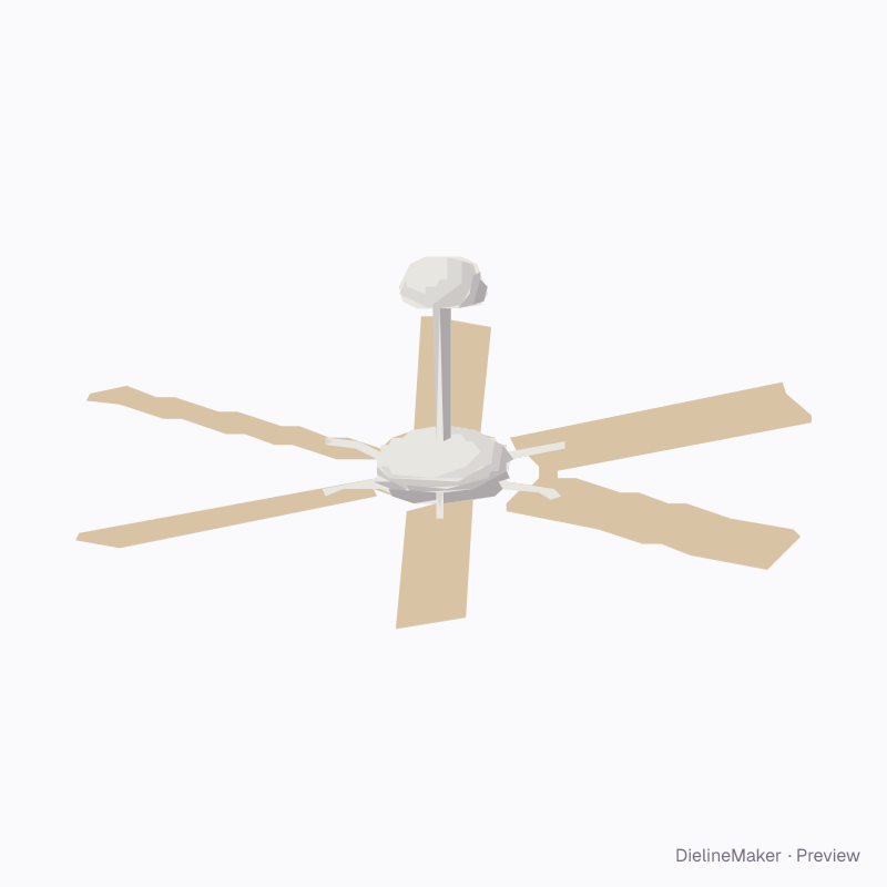 Six-blade fan, individual blade designs