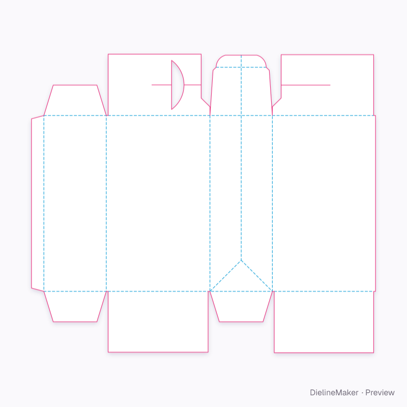 Center-web pour carton prototype flat dieline